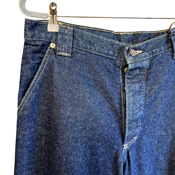 Tom of Finland Vintage Stussy Moto Denim Double Knee Dark Jeans Size 33/34 - Picture 9 of 13